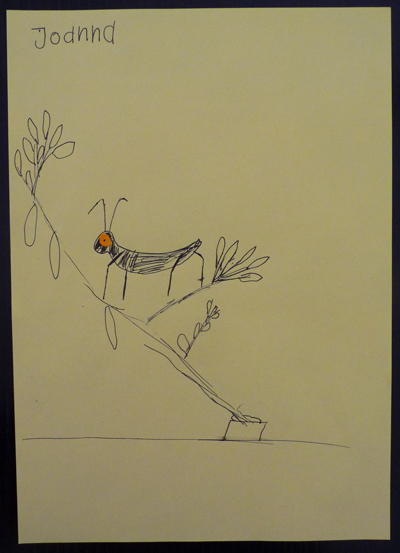 Zeichnung "Frühlingsschrecke" von Jojo, Foto: (c) Roter Fleck Verlag